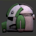Green And White Tactical Weapon Helmet Featuring Sleek Design And Military Emblem