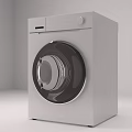 White Front Loading Washing Machine With Sleek Design And Control Panel In Minimalist Setting 3d model