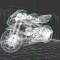 Modern Sports Motorcycle With Blue White Red Color Sleek Body And Transparent Windshield