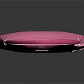 Pink Fashion Handbag with Sleek Curved Shape and Glossy Triangle Accent