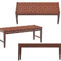 Modern Wooden Stool With Slatted Seat Design And Sturdy Leg Structure