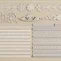 Decorative Carvings With Various Ornate Molding Patterns For Interior Design Elements 3d model