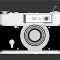 Vintage Electronic Camera With Classic Black White Body And Lens Design
