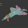 Modern Fighter Jet Model With Sleek Gray Body Transparent Canopy And Landing Gear