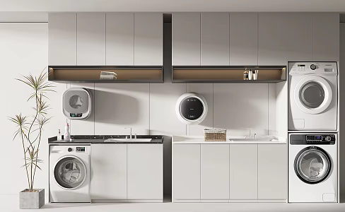 Modern washing machine cabinet washing machine 3d model
