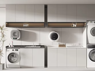 Modern washing machine cabinet washing machine 3d model