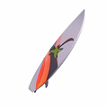 Vibrant Recreational Equipment Surfboard With Purple Orange Red Color Scheme And Palm Tree Design