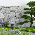 Courtyard landscape sketch 3d model