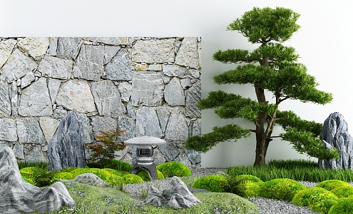 Courtyard landscape sketch 3d model