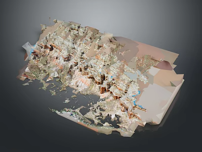 3D Landscape Model With Detailed Terrain Texture And Natural Geographical Features 3d model