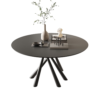 Modern Dining Table Round Dining Table 3d model