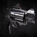 Smith Wesson Revolver Featuring Silver Metal Black Grip Rotating Cylinder And Red Dot Sight