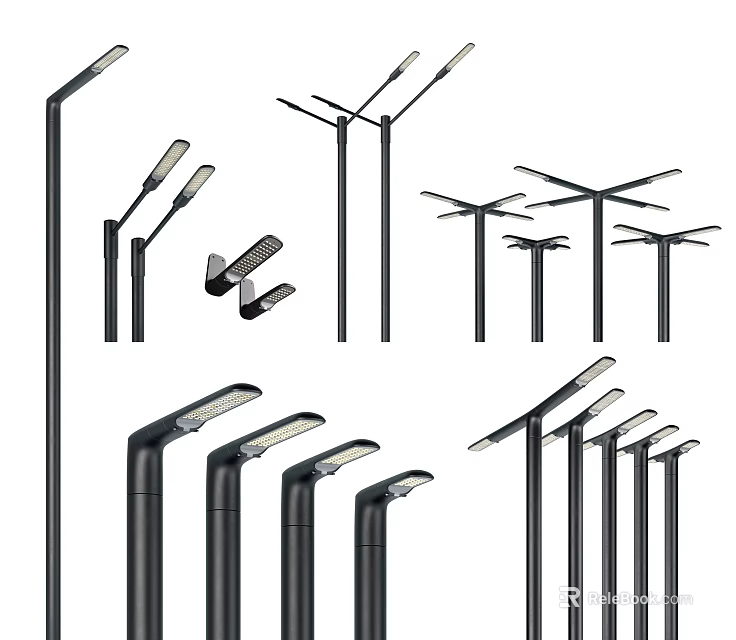 Variety Of Modern Outdoor Light Designs For Streets 3d model 