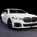 White Luxury BMW Sedan With Modern Exterior And Black Alloy Wheels 3d model