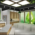 Modern Cosori Store Interior With Display Shelves Products Green Plant Decor And Wooden Counters