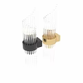 Modern Wall Lamps With Clear Glass Tubes And Gold Black Base Design