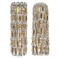 Luxury Crystal Chandelier with Golden Frame and Sparkling Crystal Chains for Elegant Interior Decoration