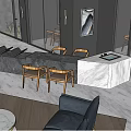 Modern Interior Layout Design With Open Living Dining Kitchen And Furniture