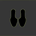Stylish Black High Heel Sandals with Golden Heels and Gray Decorations