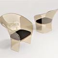 Transparent Acrylic Leisure Chairs With Black Cushioned Seats And Modern Design