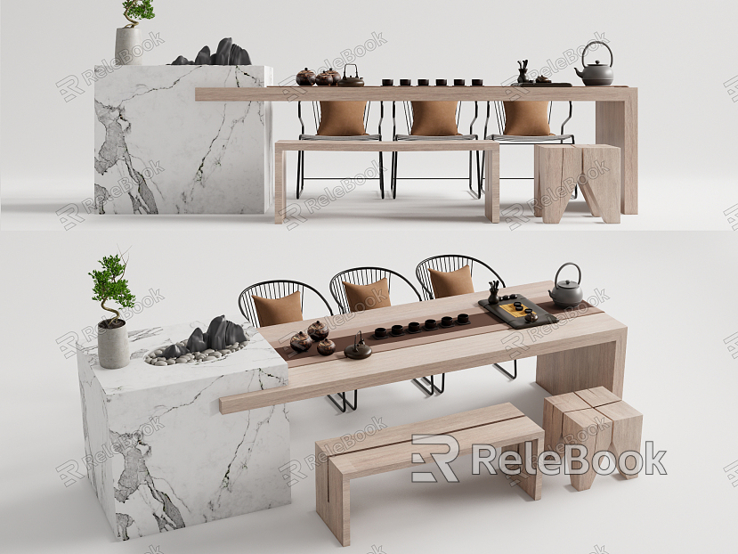 New Chinese Tea Table and Chair Tea Table and Chair Desk and Chair Tea Set model