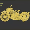 Vintage Military Green Motorcycle With Brown Leather Seat And Rustic Wheels