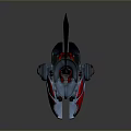 Futuristic Sci Fi Vehicle Design With Red White Body And Rotor Structure