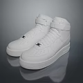 White High Top Daily Use Sneakers With Velcro Straps Smooth Upper And Reflective Soles