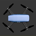 Blue And Gray Drone With Four Propellers And Compact Design