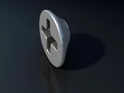 Silver Metal Door Handle With Cross Shaped Design And Smooth Reflective Surface For Interior Doors 3d model