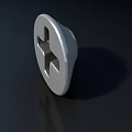 Silver Metal Door Handle With Cross Shaped Design And Smooth Reflective Surface For Interior Doors