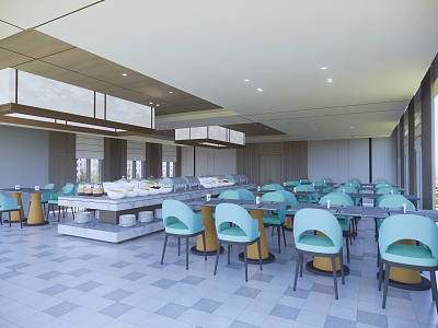 Workwear Catering Space Cafeteria 3d model