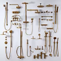 Modern shower faucet hardware combination 3d model