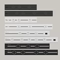 Modern Switch Panels In Black And White With Control Knobs And Buttons 3d model