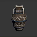 Handcrafted Ceramic Vase With Two Handles And Intricate Decorative Patterns 3d model