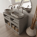 Silent Wind Wash Table Wash Basin Toilet Bathroom Homestay Table Basin Stone Basin 3d model