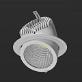 White Recessed LED Downlight Spotlight with Mesh Lens and Heat Dissipation for Indoor Lighting