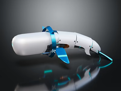 Bionic Whale Robot With Blue Fins For Underwater Marine Research Missions 3d model