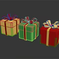 Colorful Decorative Gift Boxes With Gold Green Red Bow Ribbons For Home Decoration