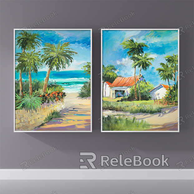 Mediterranean Landscape Painting Decorative Painting model