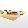 Colorful Square Rug With Geometric Abstract Patterns And Vibrant Multicolor Design 3d model