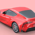 Red Toyota Sports Car With Sleek Aerodynamic Body And Sporty Design