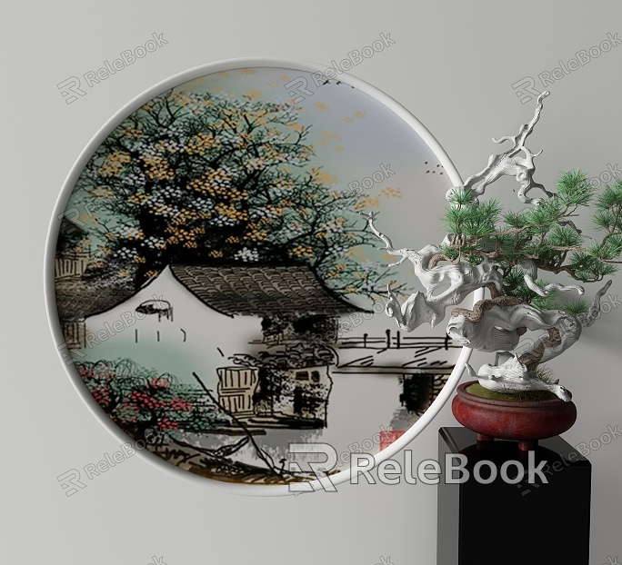 New Chinese Round Frame Painting Decorative Painting model