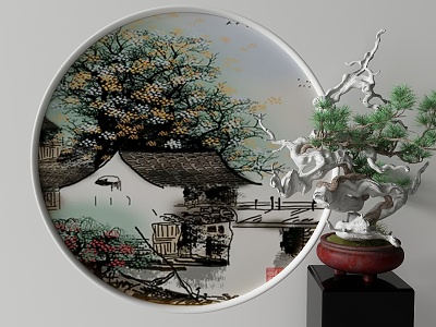 New Chinese Round Frame Painting Decorative Painting model