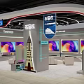 Modern Philips Electronics Mall Counter With Large Screen TVs And Sofa Seating 3d model
