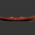 Red Wooden Small Boat Classic Water Transport Vessel with Simple Design
