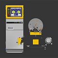 ROTADOS Mechanical Equipment With Control Console Display Screen And Yellow Components 3d model