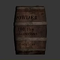 Vintage Wooden Barrel Sculpture Carving with Powder 100 lbs Middletown Oct 1784