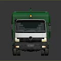 Green Functional Waste Collection Truck With White Cab And Dual Rear Wheels