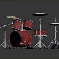 Professional Red Complete Drum Set With Multiple Drums Cymbals And Stainless Steel Hardware